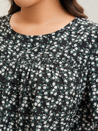 Plus Size Floral Ruffle-Sleeve Blouse