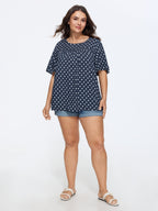 Plus Size Floral Ruffle-Sleeve Blouse