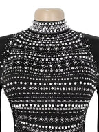 Women's Rhinestone Cape Maxi Dress