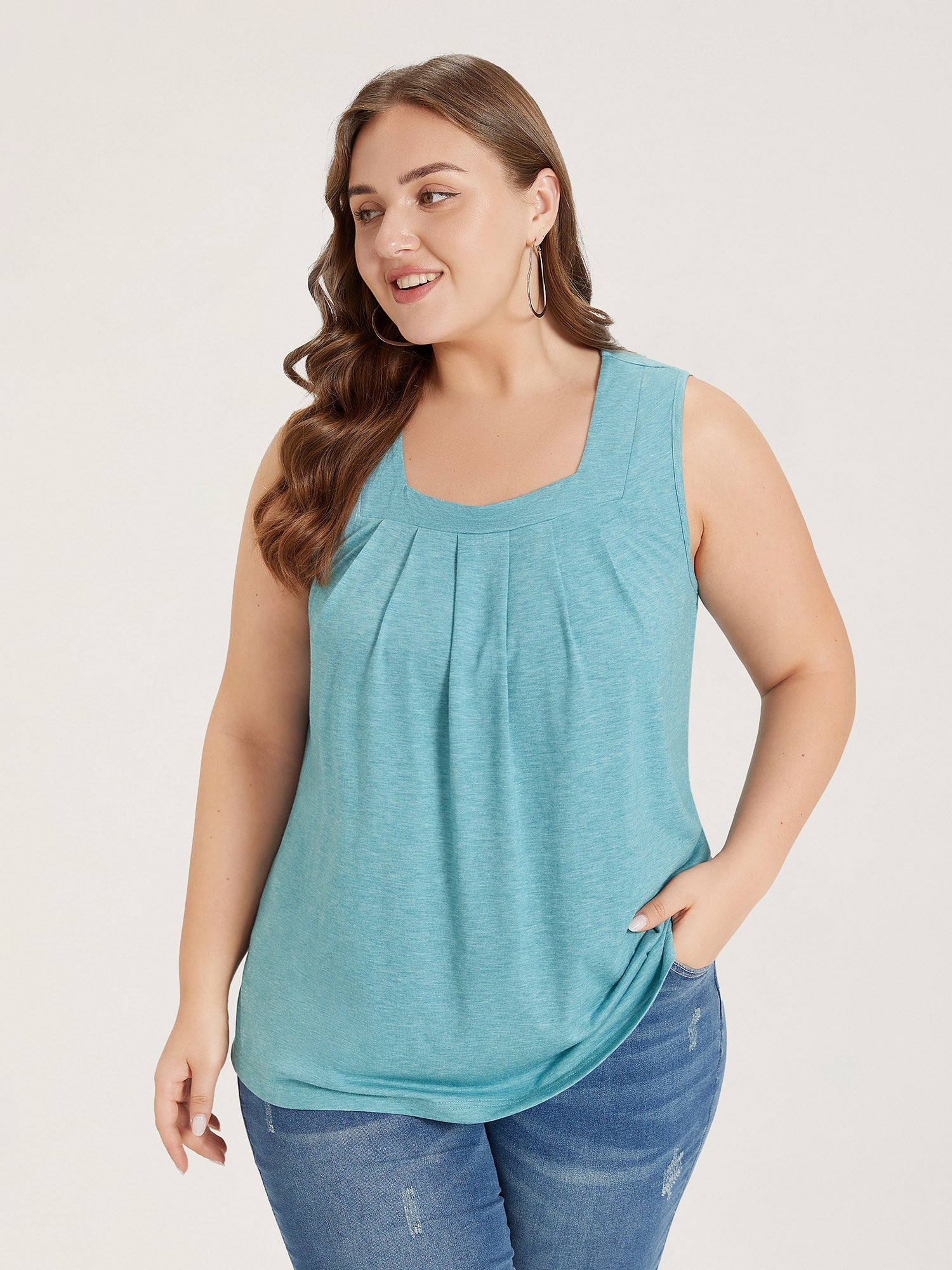 Plus Size Square-Neck Tank Top