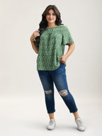 Plus Size Floral Ruffle-Sleeve Blouse