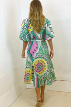 Leah Printed Midi Shirt Dress – Mint by Aurelia Sun