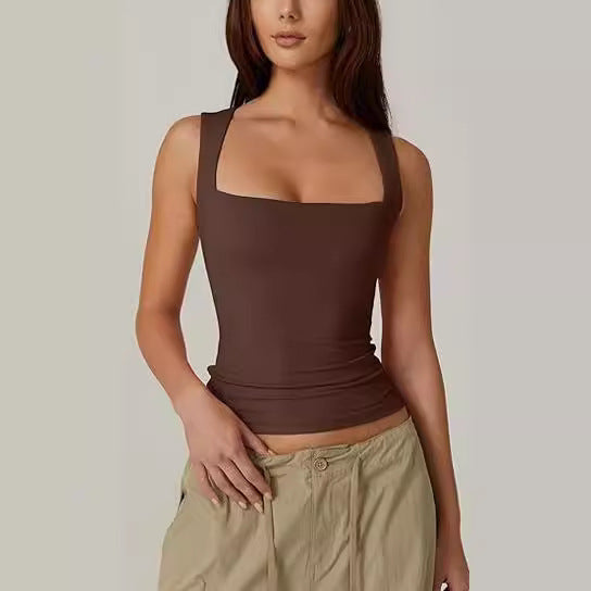 Square-Neck Slim-Fit Tank Top