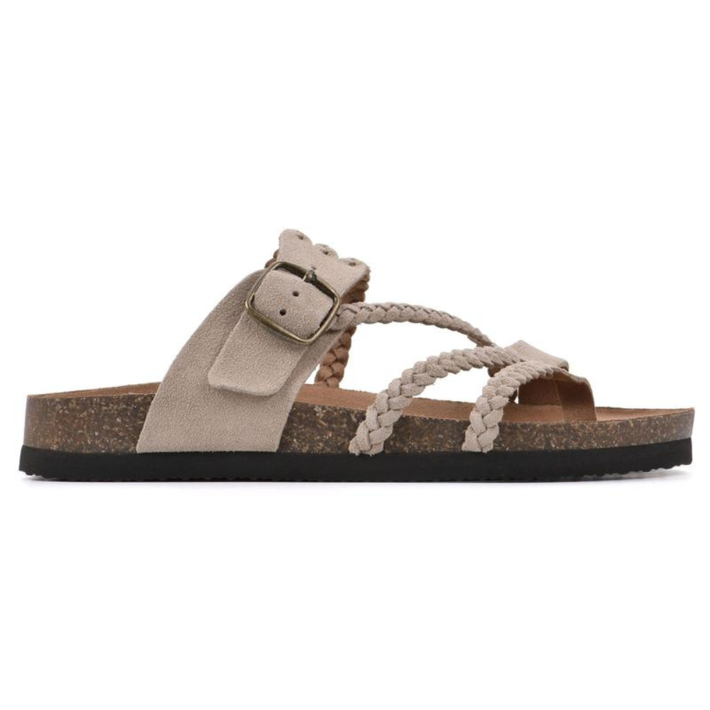 Hayleigh Braided Cork Sandals – Beige