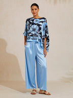Golden Petal Satin Batwing Top by Aurelia Sun