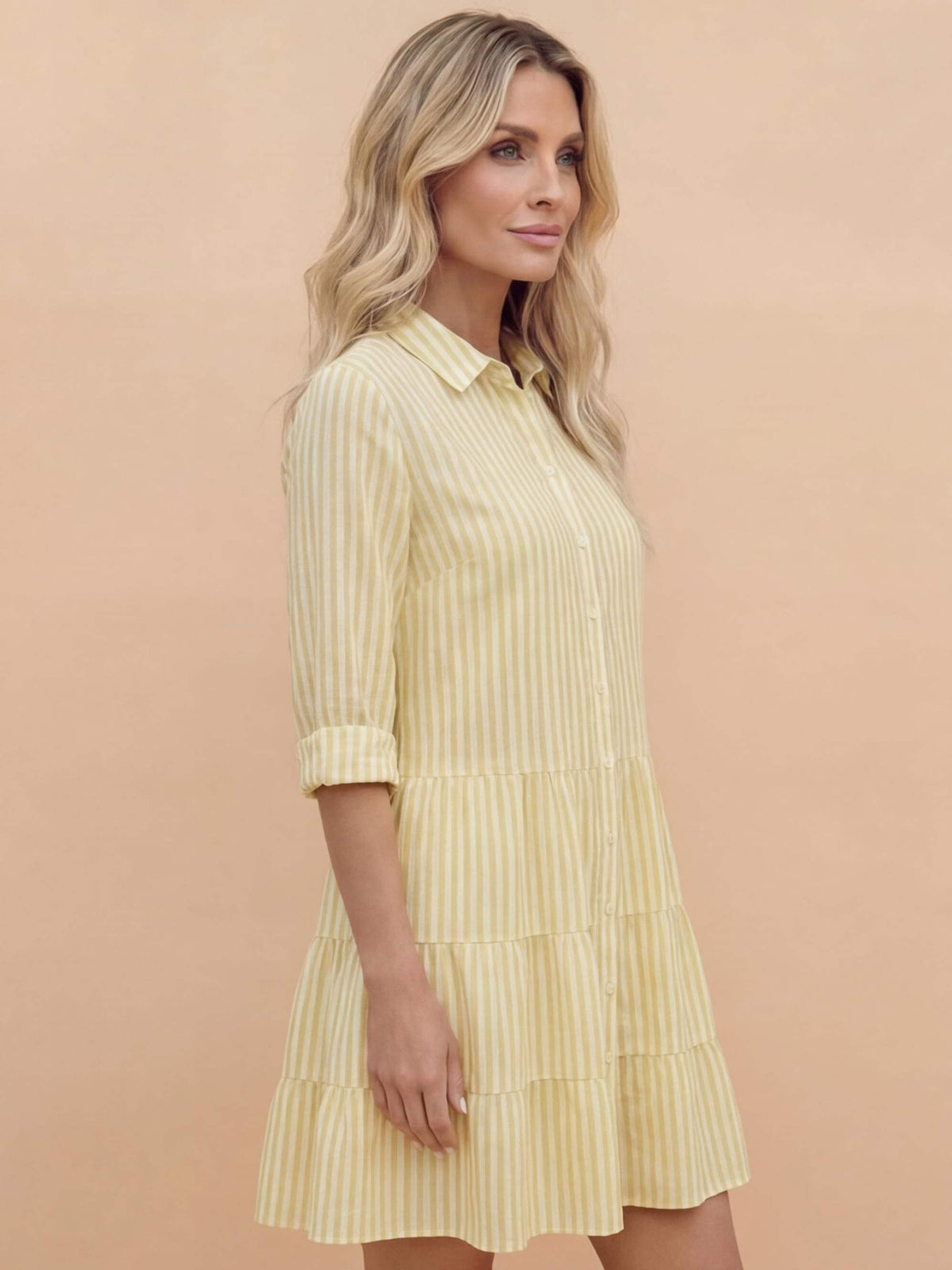 Striped Button-Front Summer Dress