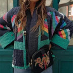 Aria Retro Patchwork Coat – Multi