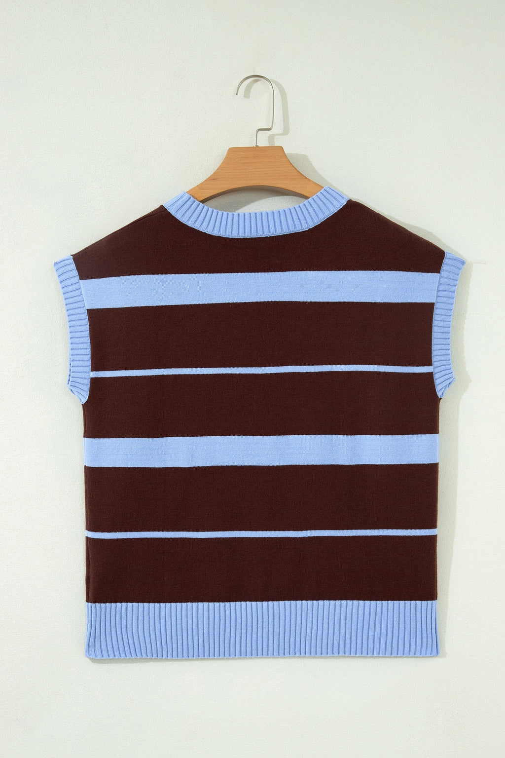Women's Striped Short-Sleeve Knit Top – Blue/White