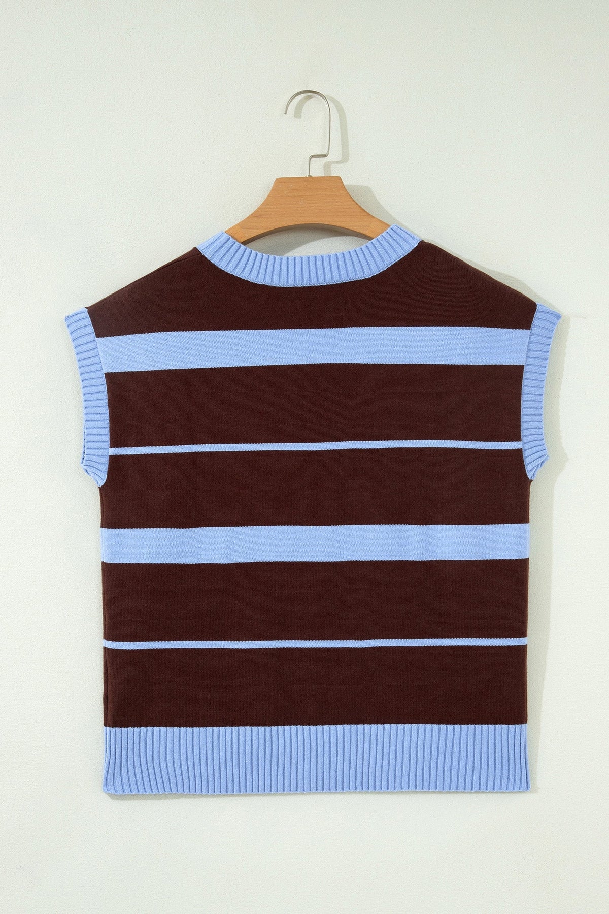 Women's Striped Short-Sleeve Knit Top – Blue/White
