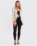 Camille Tailored Tweed Blazer – Beige Marle by Aurelia Sun