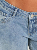 Ultra-Low-Rise Wide-Leg Jeans – Blue