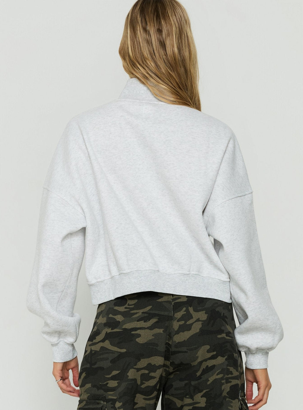 Funnel-Neck Drop-Shoulder Jumper – Grey