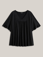 Plus Size Ruffle-Sleeve Jersey T-Shirt