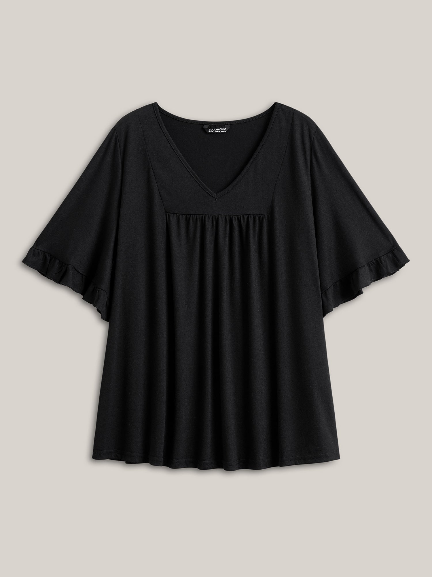 Plus Size Ruffle-Sleeve Jersey T-Shirt