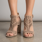 Women's Block Heel Sandals – Beige