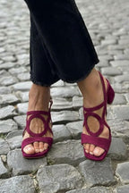 Valentina Colourful Leather Sandals – Blue