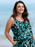 Plus Size Tropical Floral One-Piece Swimsuit