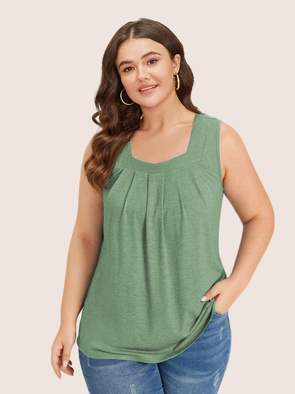 Plus Size Square-Neck Tank Top