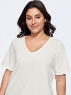 Plus Size Cotton V-Neck T-Shirt