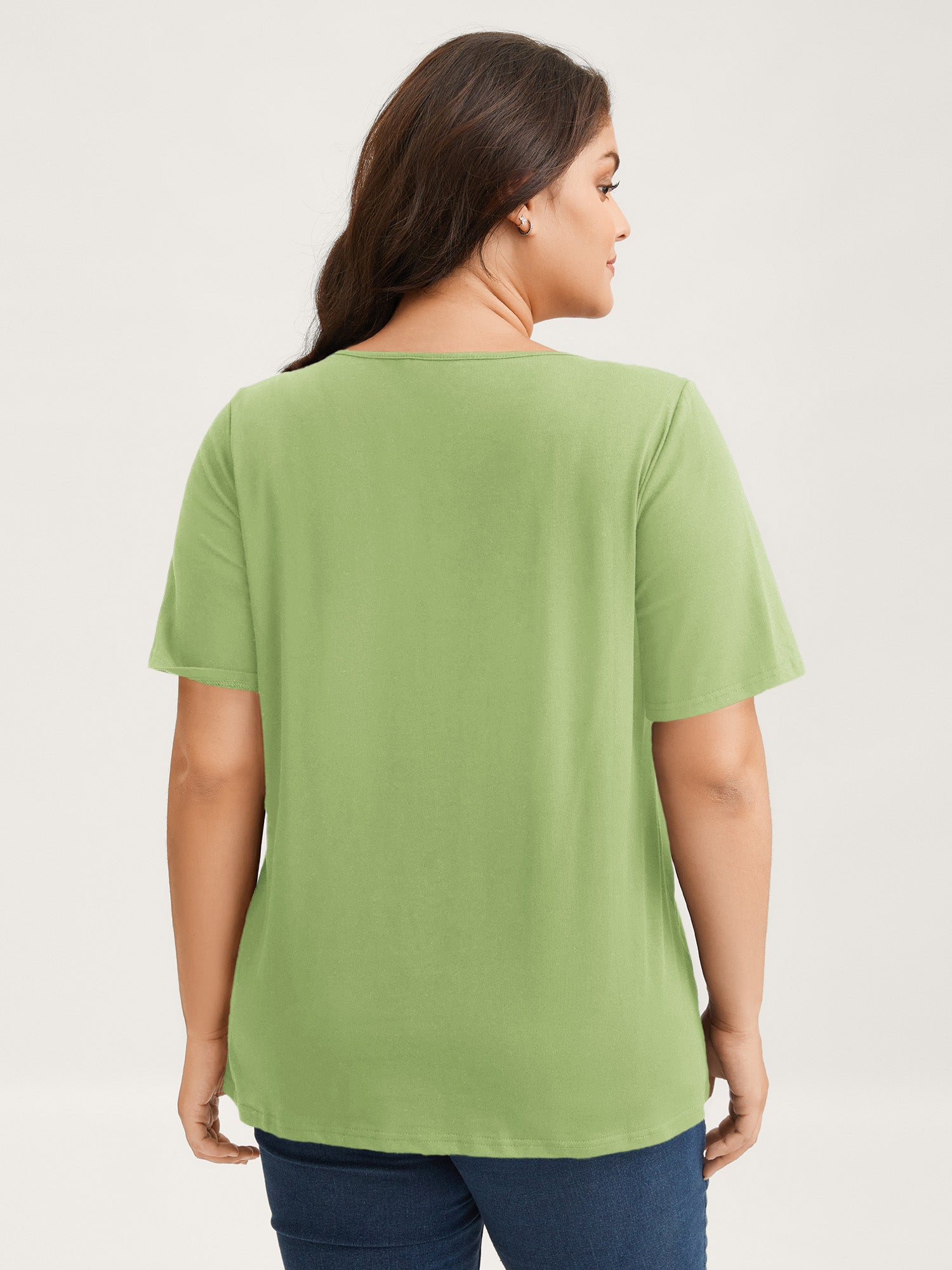 Plus Size Cotton V-Neck T-Shirt