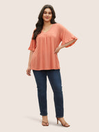 Plus Size Ruffle-Sleeve Jersey T-Shirt