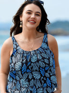 Plus Size Tropical Floral One-Piece Swimsuit