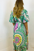 Leah Printed Midi Shirt Dress – Mint by Aurelia Sun