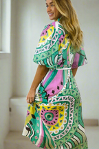 Leah Printed Midi Shirt Dress – Mint by Aurelia Sun