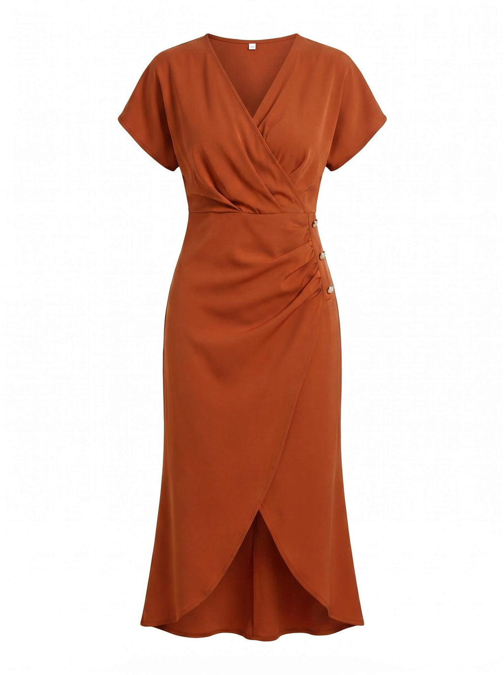 Wrap-Neck Summer Midi Dress