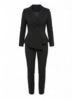 Black Peplum Blazer & Trouser Suit