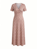 Floral Smocked V-Neck A-Line Dress