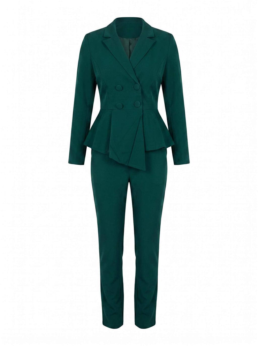 Green Peplum Blazer & Trouser Suit