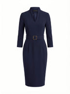 Belted Structured Midi Dress