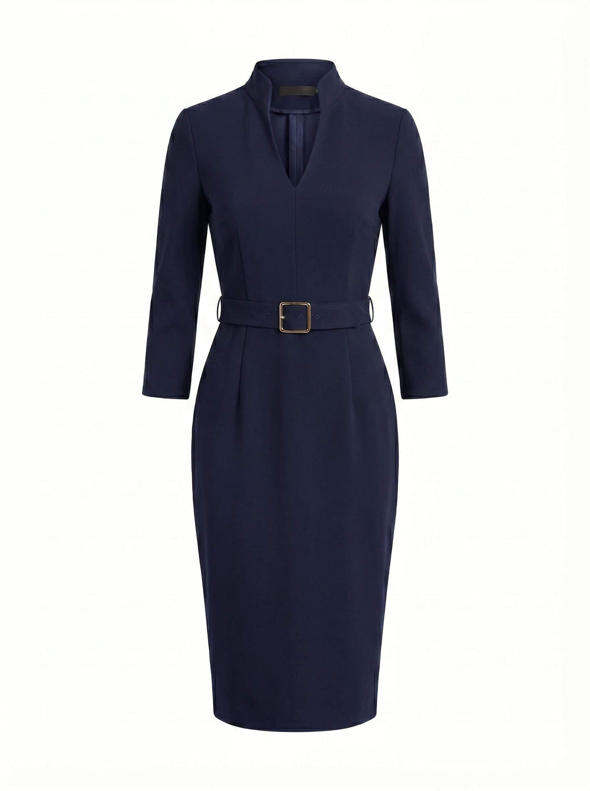 Belted Structured Midi Dress