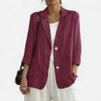 Tailored Linen-Blend Blazer
