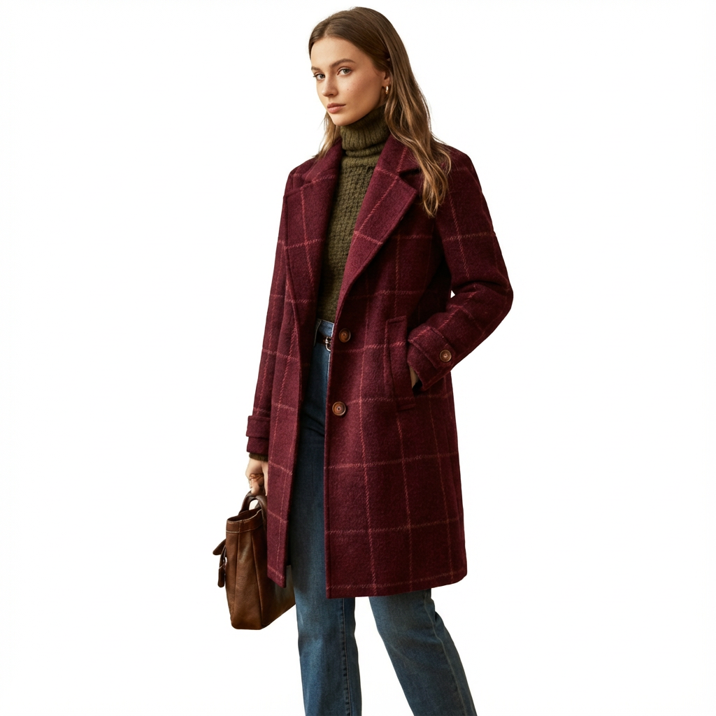 Heritage Check Lapel Coat