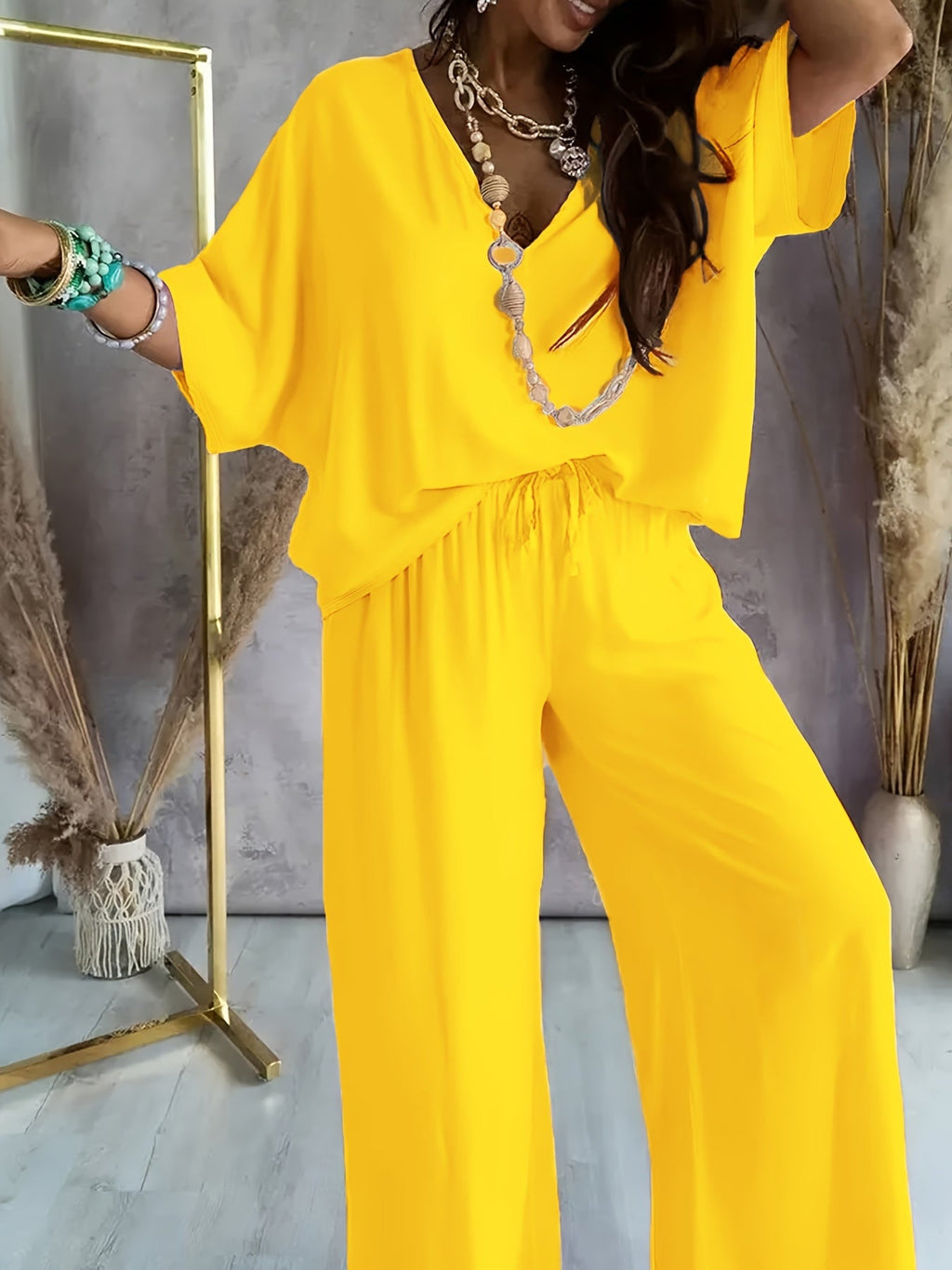 Nina Relaxed Knit Lounge Set – Orange
