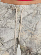 Wide-Leg Drawstring Sweatpants – Green Camo