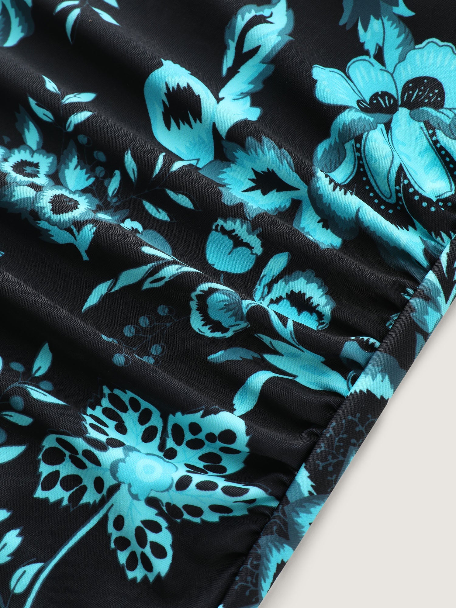 Plus Size Floral Swimsuit & Mesh Sarong Set