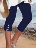 Clara Stretch Capri Pants – White
