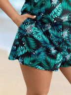 Plus Size Tropical Floral One-Piece Swimsuit