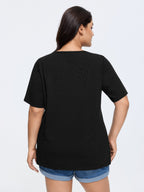 Plus Size Cotton V-Neck T-Shirt