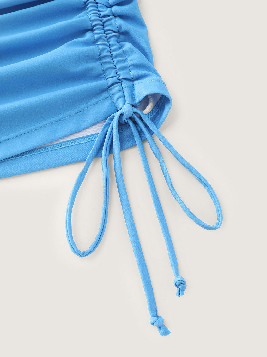 Plus Size Tropical Drawstring Swim Top