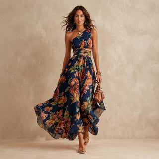 Sonya One-Shoulder Floral Maxi Dress