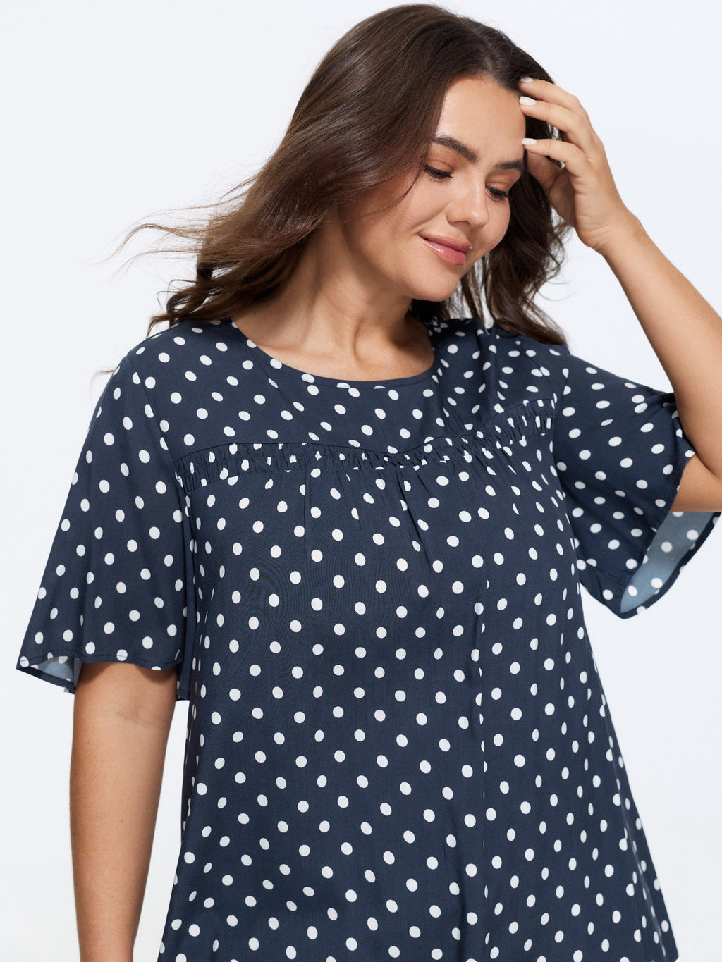 Plus Size Floral Ruffle-Sleeve Blouse