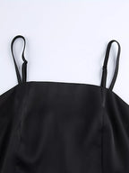 Women's Satin Mini Dress with Lace Cape