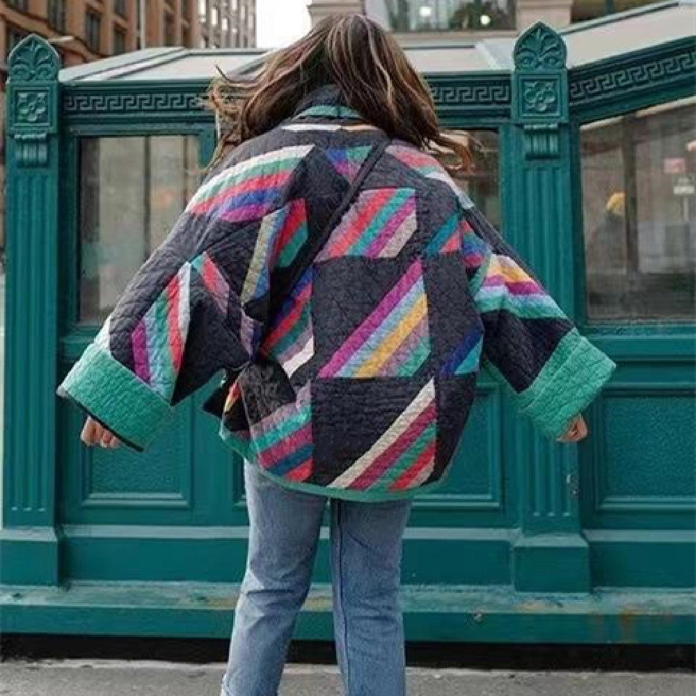 Aria Retro Patchwork Coat – Multi