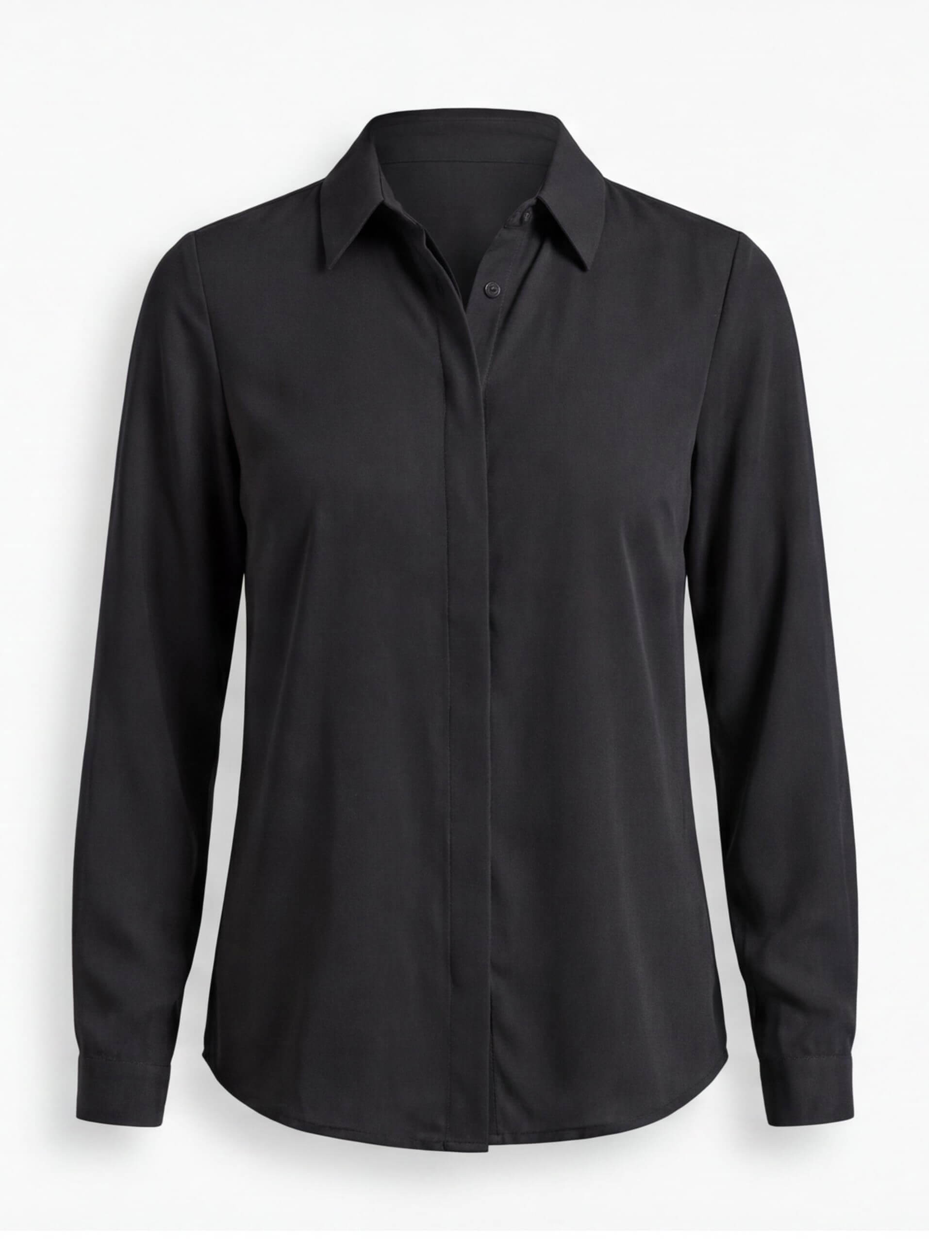 Classic Collared Button-Up Blouse