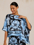 Golden Petal Satin Batwing Top by Aurelia Sun