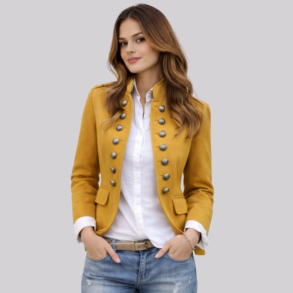 Vivienne Military Button Blazer – Green